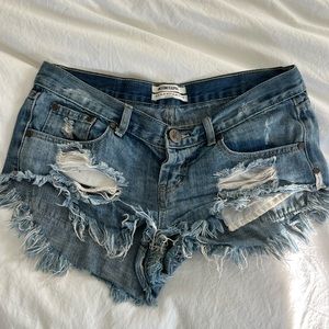 One teaspoon cut off low rise Jean shorts
